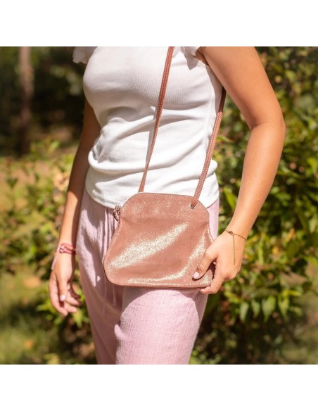 Sac Kiwi en cuir Pailleté Cannelle Cuivrée