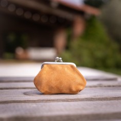 Porte Monnaie Reine en cuir Pailleté Or