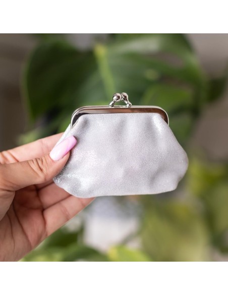 Porte-monnaie Reine en cuir Pailleté Perle