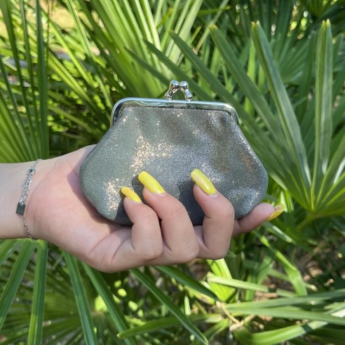 Porte-monnaie Reine en cuir Pailleté Sapin Cuivré