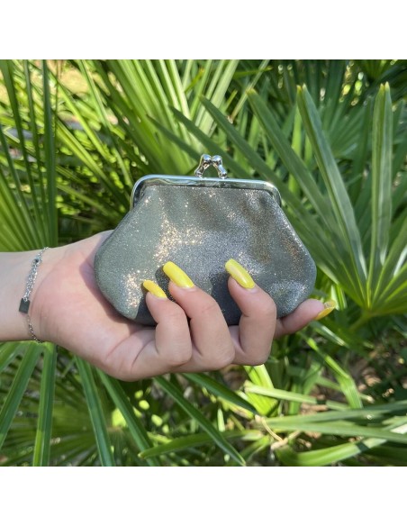 Porte-monnaie Reine en cuir Pailleté Sapin Cuivré