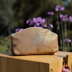 Maxi Trousse à Trésors en cuir Pailleté Cacahuète