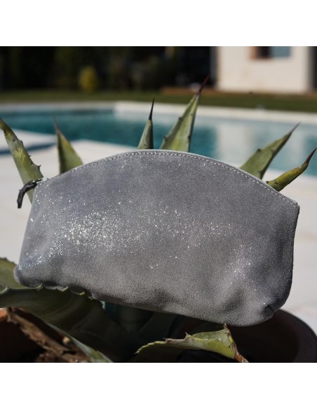 Maxi Trousse à Trésors en cuir Pailleté Plume