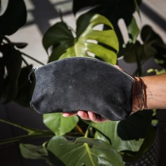 Maxi Trousse à Trésors en cuir Pailleté Réglisse