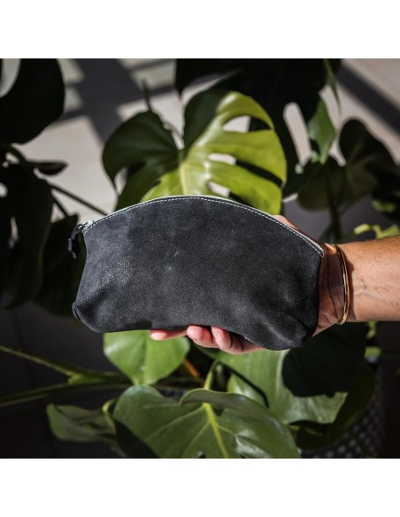 Maxi Trousse à Trésors en cuir Pailleté Réglisse