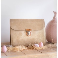 Sac Royal en cuir Pailleté Beige Vénus