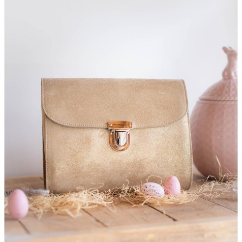 Sac Royal en cuir Pailleté Beige Vénus