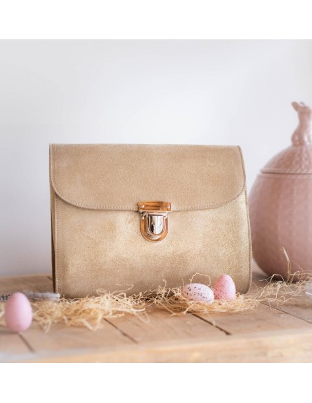 Sac Royal en cuir Pailleté Beige Vénus