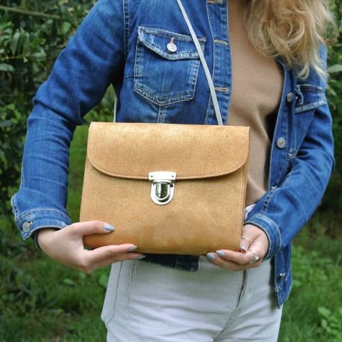 Sac Royal en cuir Pailleté Or Klimt