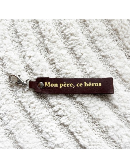 Porte-clés Message Mon père ce Héros - Ebène