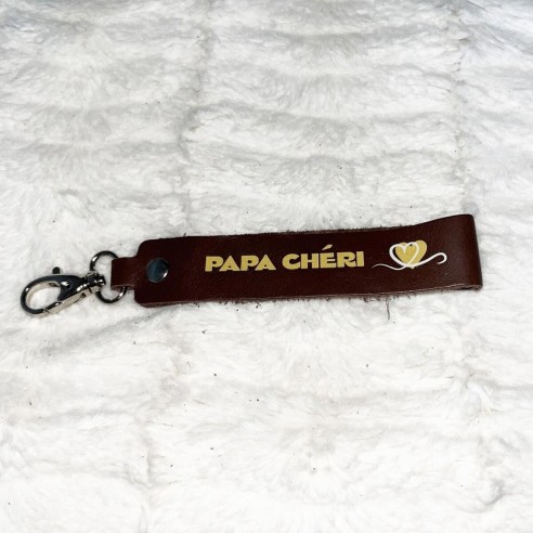 Porte-clés Message Papa chéri - Ebène