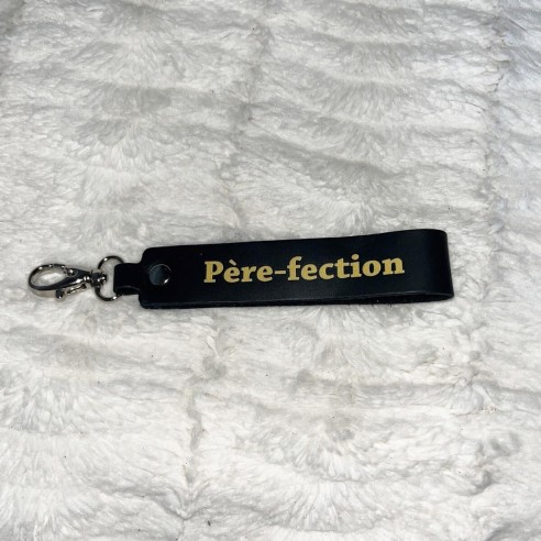 Porte-clés Message Père-Fection - Noir