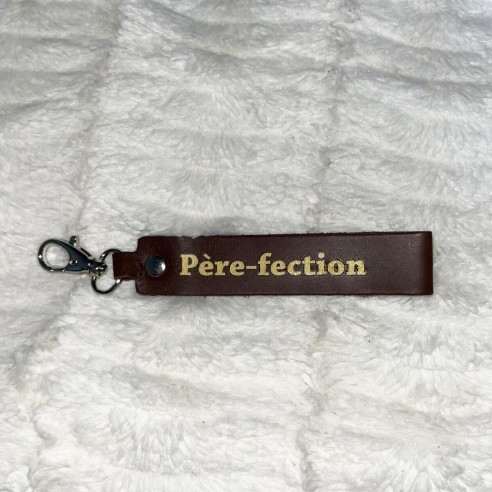 Porte-clés Message Père-Fection - Ebène
