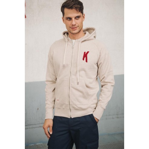 Sweat à Capuche Amande Broderie