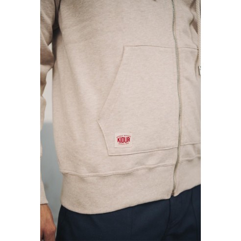 Sweat à Capuche Amande Broderie