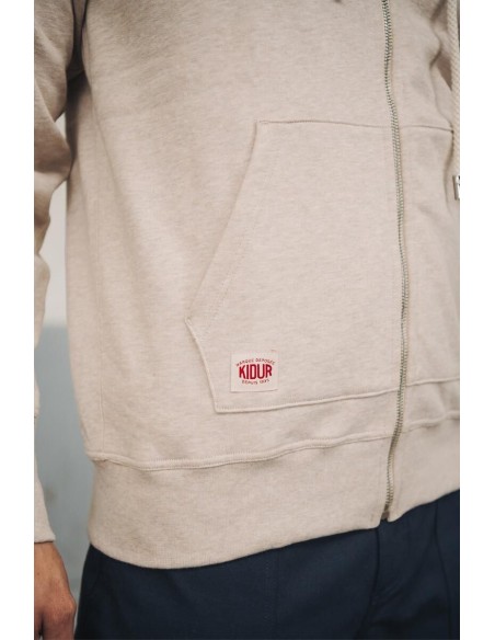 Sweat à Capuche Amande Broderie