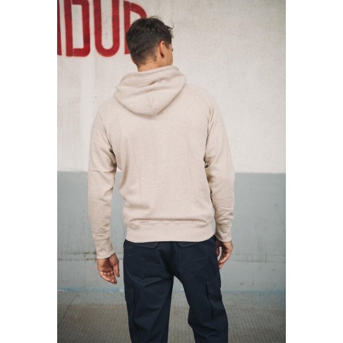 Sweat à Capuche Amande Broderie