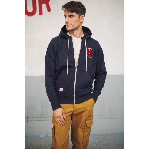 Sweat à Capuche Marine Broderie