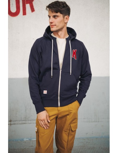 Sweat à Capuche Marine Broderie