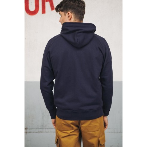 Sweat à Capuche Marine Broderie