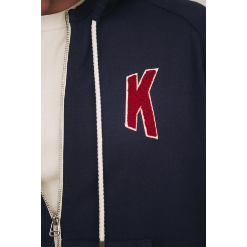 Sweat à Capuche Marine Broderie