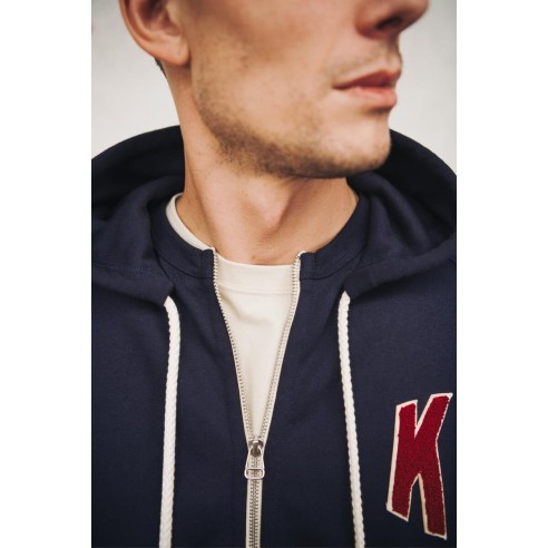 Sweat à Capuche Marine Broderie