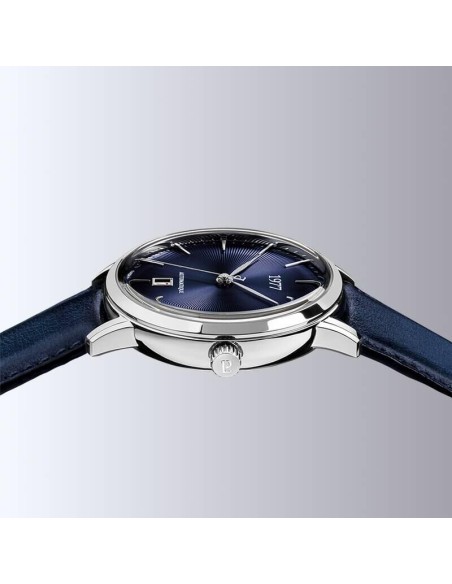 Montre 1977 Edmond Cadran Bleu Bracelet Cuir Bleu
