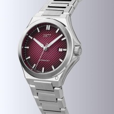 Montre 1977 Arsène Cadran Lie-de-vin Bracelet Acier 2