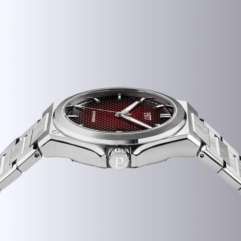 Montre 1977 Arsène Cadran Lie-de-vin Bracelet Acier