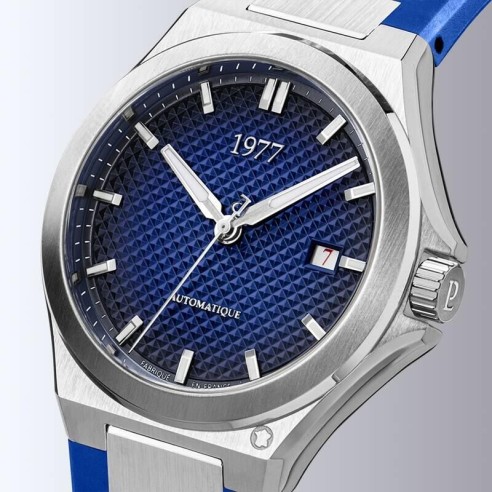 Montre 1977 Arsène Cadran Bleu Bracelet FKM Bleu