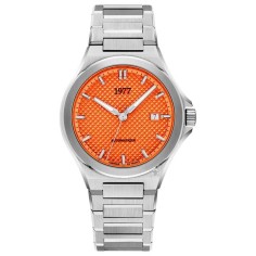 Montre 1977 Arsène Cadran Orange Bracelet Acier