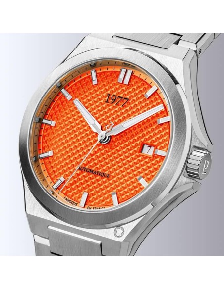 Montre 1977 Arsène Cadran Orange Bracelet Acier