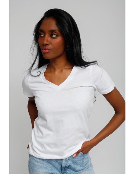 T-Shirt Col V Femme