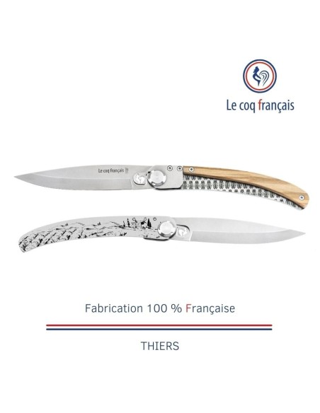 Couteau de poche Le Coq Original - Provence - Olivier