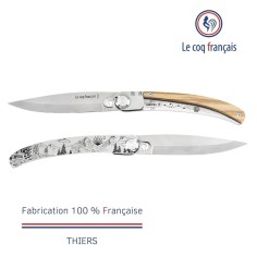 Couteau de poche Le Coq Original - Chemin de Saint-Jacques - Olivier