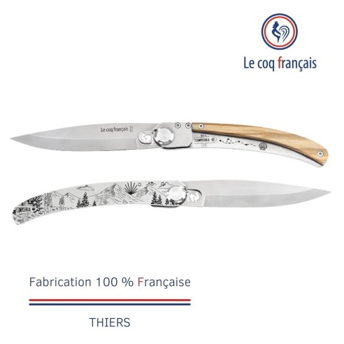 Couteau de poche Le Coq Original - Chemin de Saint-Jacques - Olivier