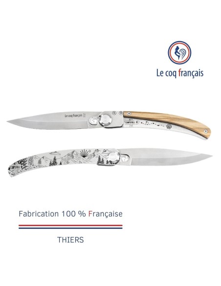 Couteau de poche Le Coq Original - Chemin de Saint-Jacques - Olivier