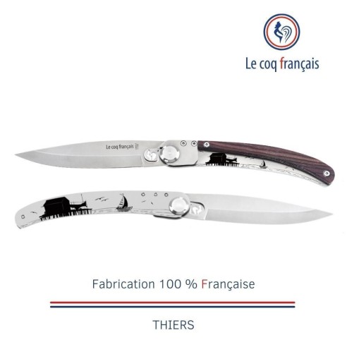 Couteau de poche Le Coq Original - Charente Atlantique - Bois de Violette