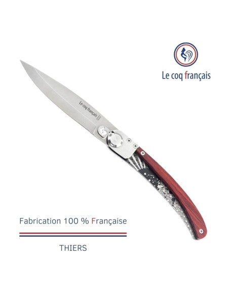 Couteau de poche Le Coq Original - Soleil Levant - Red Heart