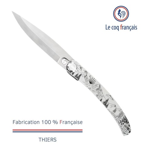Couteau de poche Le Coq Original - Chemin de Saint-Jacques - Olivier