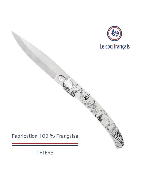 Couteau de poche Le Coq Original - Chemin de Saint-Jacques - Olivier