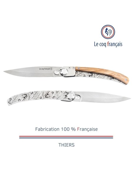 Couteau de poche Le Coq Original - Chêne - Olivier