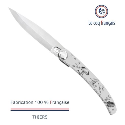 Couteau de poche Le Coq Original - Champignons - Olivier