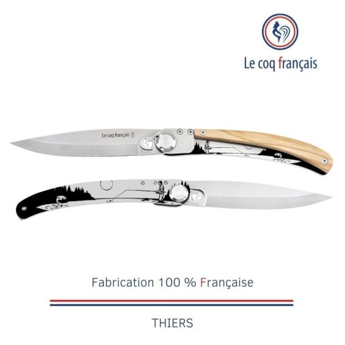 Couteau de poche Le Coq Original - Rivière - Olivier