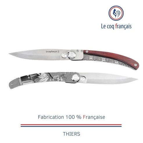 Couteau de poche Le Coq Original - Charlemagne - Red Heart