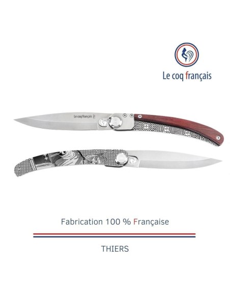 Couteau de poche Le Coq Original - Charlemagne - Red Heart