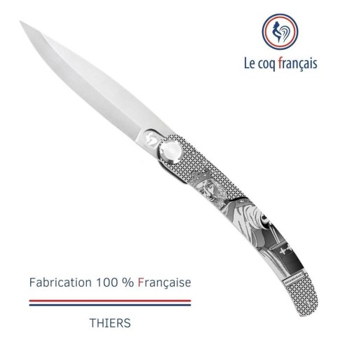 Couteau de poche Le Coq Original - Charlemagne - Red Heart