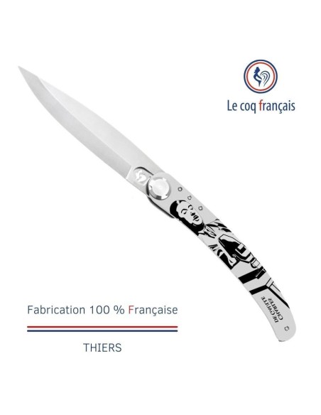 Couteau de poche Le Coq Original - Charles de Gaulle - Bois de Violette