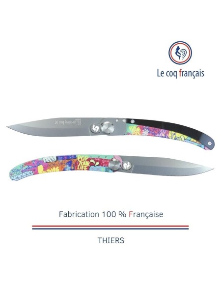 Couteau de poche Le Coq Original - Pop Art Pop Your Life by Pepop - Acrylique Noir