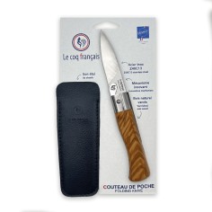 Carte Duo standard - Couteau de poche Le Coq Authentique standard - manche olivier + étui